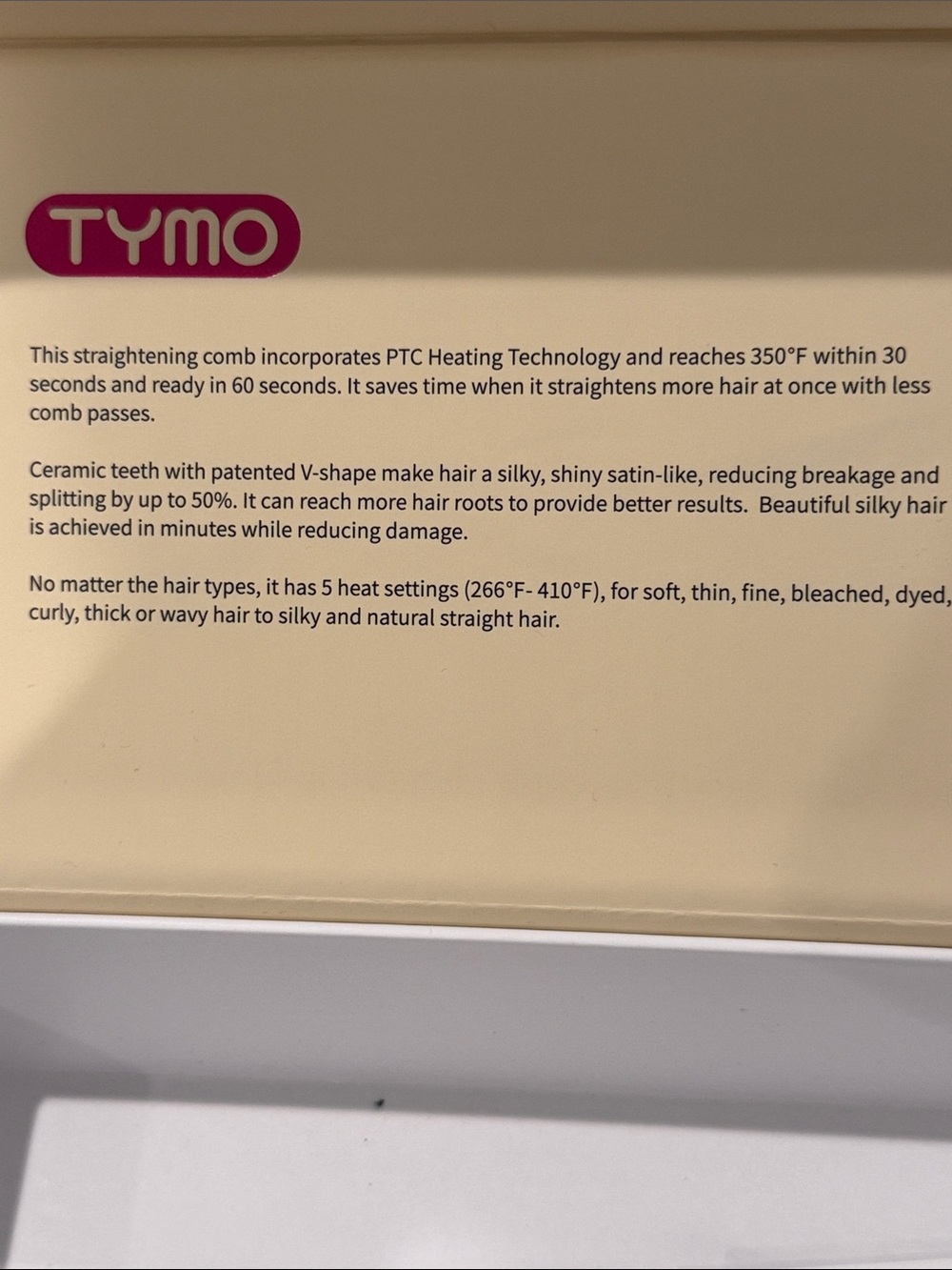 Tymo Ring Hair Straightening Comb Set Electric Ceramic Teeth New in box - Picture 13 of 16